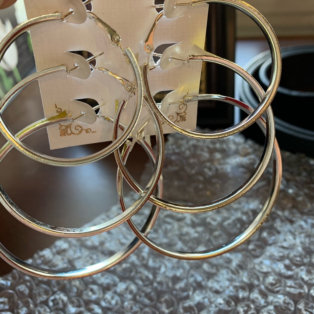 3 pairs of new hoop earrings